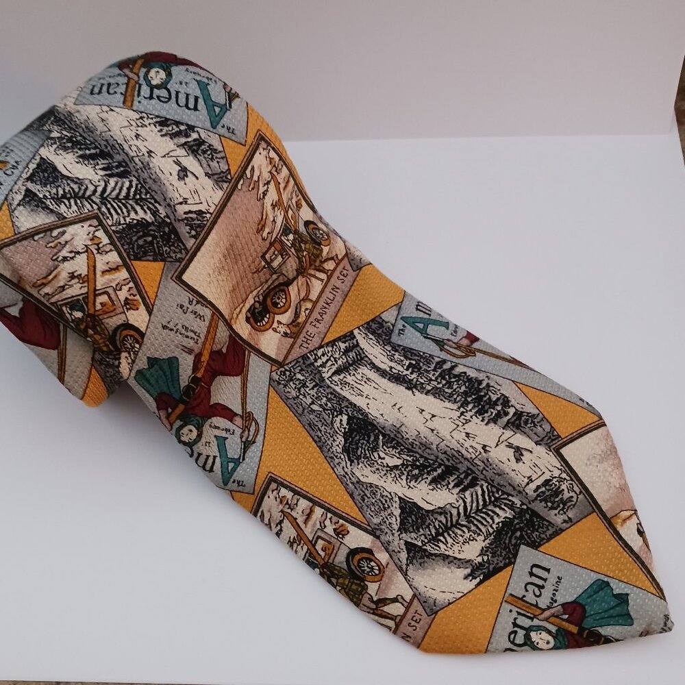 G2000 Men's Silk NeckTie 4WX59" Made in Italy The Franklin Set Multi Colour